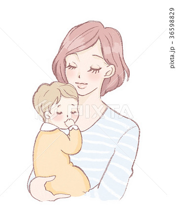 赤ちゃんを抱くママのイラスト素材 3659