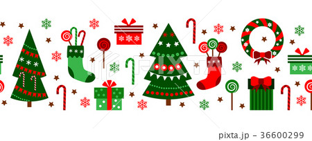 Merry Christmas decorations elements seamless Merry Christmas decorations elements seamless 36600299
