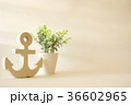 wooden anchor with tree in pot vintage decorative  36602965