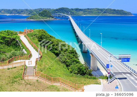角島大橋 -エメラルドグリーンの海にかかる橋・山口県の絶景スポット- 36605096