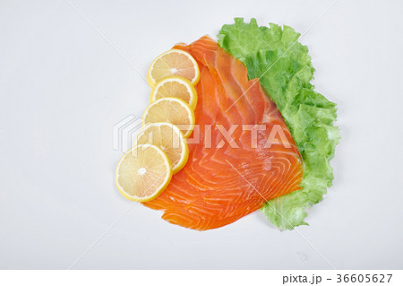 fillet of smoked red fish with lemon and herbs fillet of smoked red fish with lemon and herbs 36605627