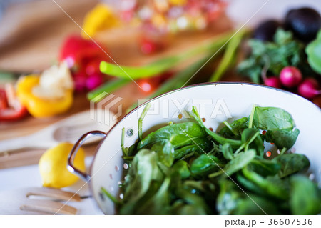Fresh vegetables on the table. 36607536