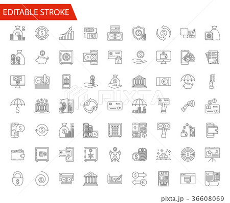 Banking vector icons set 36608069