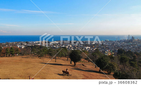 日立市街地と海 36608362