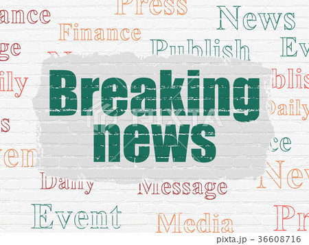 News concept: Breaking News on wall background 36608716
