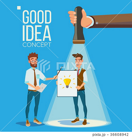 Good Idea Vector Concept. Smiling Office Workers Good Idea Vector Concept. Smiling Office Workers 36608942