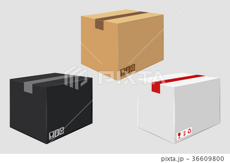 Cardboard Close Box. Side View. Package Design 36609800