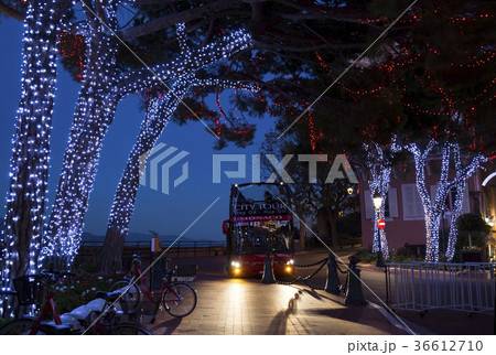 Monaco - November 16, 2017 : Hop On Hop Off bus Monaco - November 16, 2017 : Hop On Hop Off bus 36612710