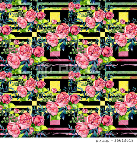 Wildflower bouquet pattern in a watercolor style. 36613618