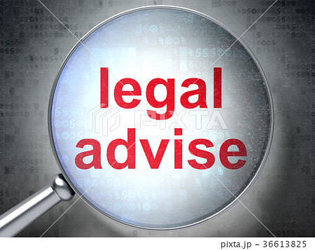Law concept: Legal Advise with optical glass 36613825