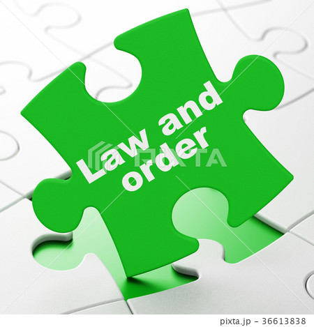 Law concept: Law And Order on puzzle background Law concept: Law And Order on puzzle background 36613838