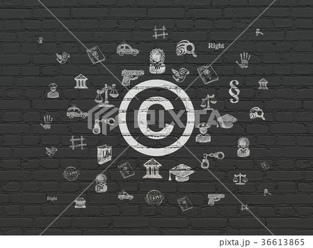 Law concept: Copyright on wall background 36613865