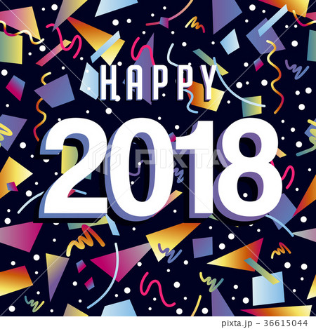 Happy New Year 2018 confetti party background 36615044