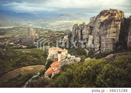 Landscape of monasteries of Meteora in Greece  36615286