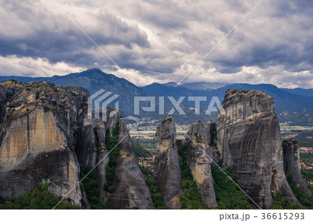 Landscape of monasteries of Meteora in Greece  36615293