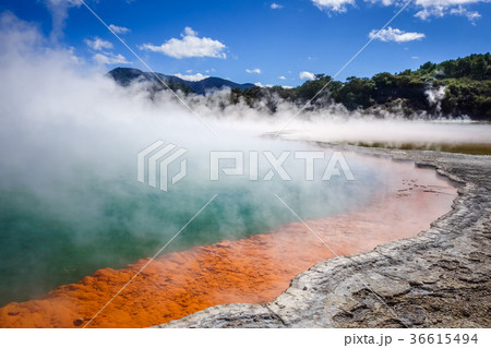 Champagne Pool in Waiotapu, Rotorua, New Zealand Champagne Pool in Waiotapu, Rotorua, New Zealand 36615494