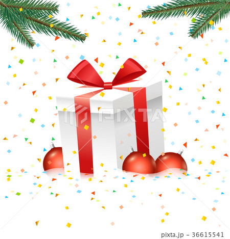 Christmas illustration with gift box 36615541