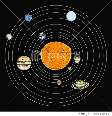 planets in solar system. moon and the sun, mercury 36615645
