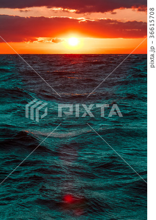 Romantic sunset over the sea 36615708