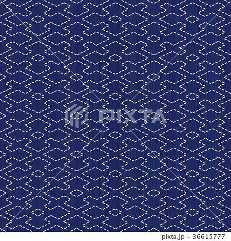 Japanese quilling. Sashiko. Seamless pattern. 36615777