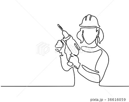 Woman holding drill tool 36616059