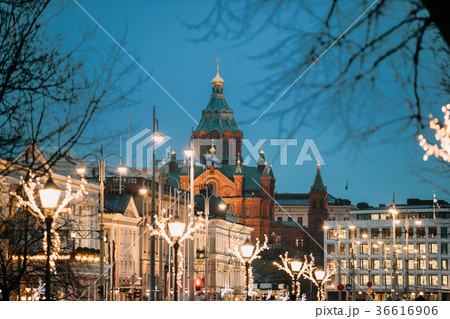 Helsinki, Finland. Uspenski Cathedral On Hill In Helsinki, Finland. Uspenski Cathedral On Hill In 36616906