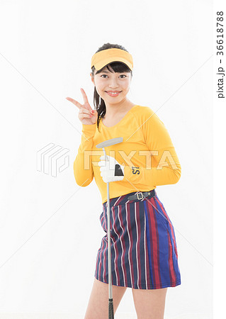 若い女性　ゴルフ 36618788