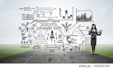 Woman demonstrating marketing plan 36620265