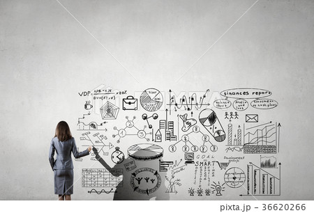 Woman demonstrating marketing plan 36620266