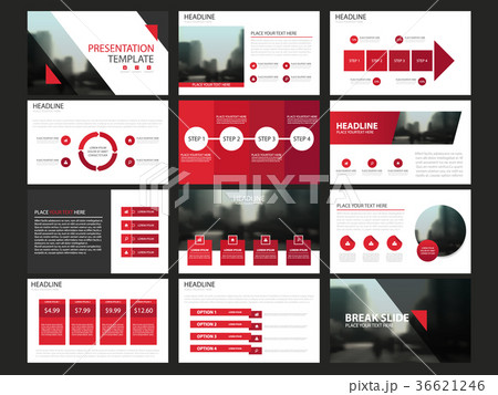 Red abstract presentation templates, Infographic 36621246