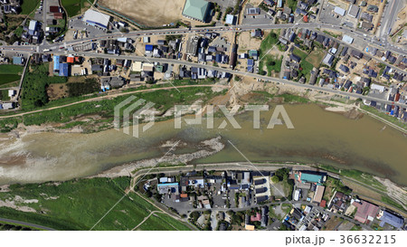 空撮 2017年8月30日撮影_九州北部豪雨後の筑後川 空撮 2017年8月30日撮影_九州北部豪雨後の筑後川 36632215