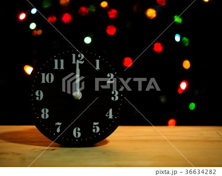 Light bokeh with a black background. 36634282