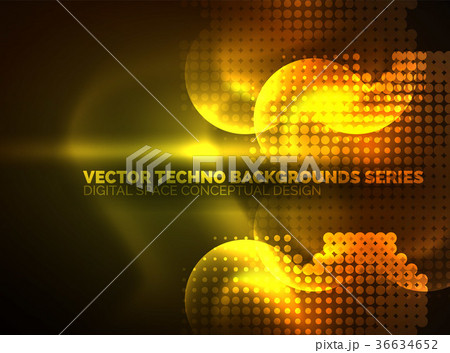 Shiny neon glowing circles, dot particles 36634652