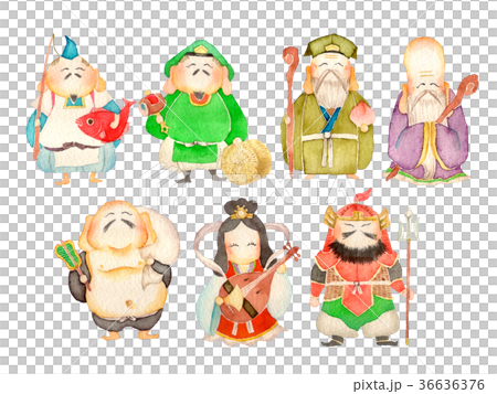 七福神 人物 水彩 イラストのイラスト素材 [36636376] - PIXTA