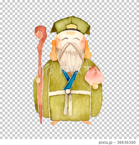 七福神 寿老人 人物 水彩 イラスト 36636380