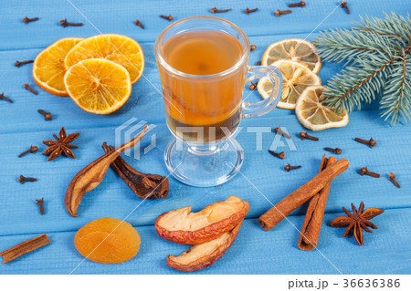 Spruce branches and compote of dried fruits 36636386