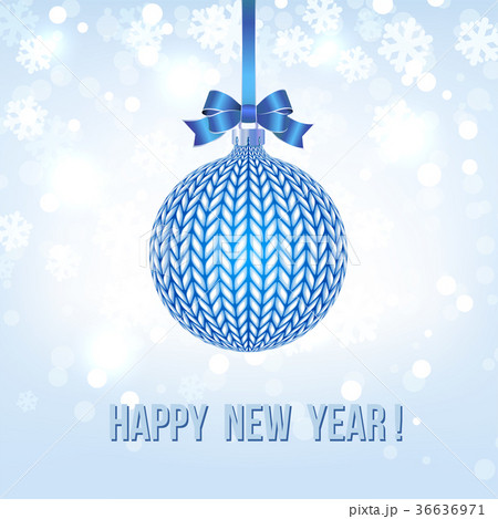 Blue Knitted Christmas Ball 36636971