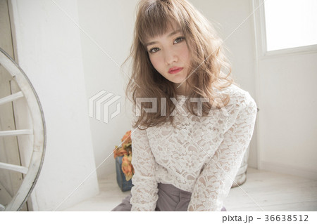 ゆるふわミディアムヘアー ゆるふわミディアムヘアー 36638512
