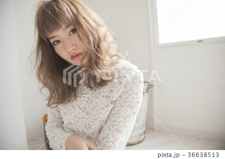 ゆるふわミディアムヘアー ゆるふわミディアムヘアー 36638513