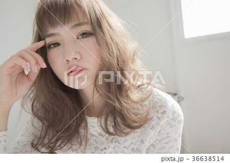 ゆるふわミディアムヘアー 36638514
