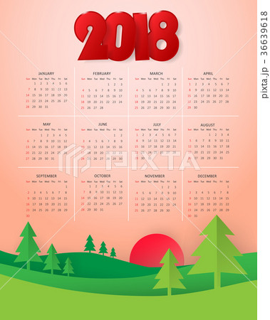 Design calendar of 2018. Vector illustration 36639618