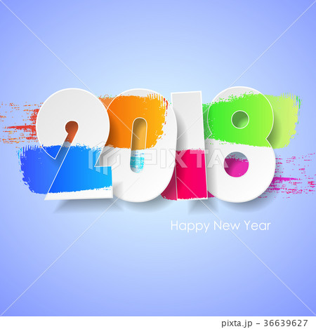 Design happy new year 2018 greeting card. Design happy new year 2018 greeting card. 36639627