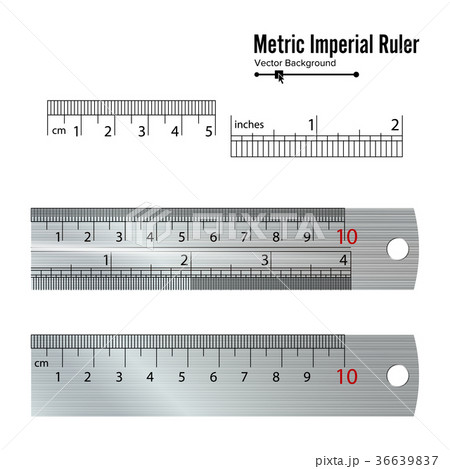 Metric Imperial Rulers Vector. Centimeter And Inch Metric Imperial Rulers Vector. Centimeter And Inch 36639837