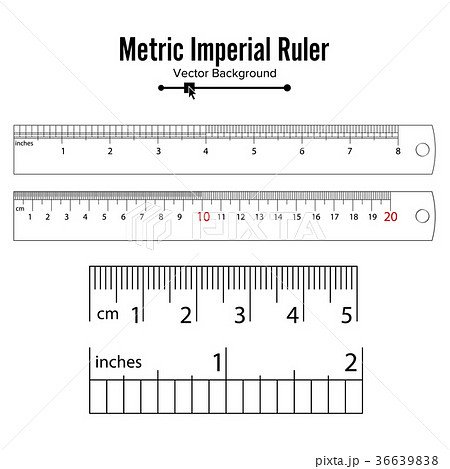 Metric Imperial Rulers Vectorのイラスト素材