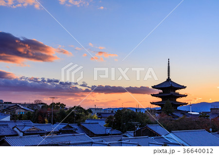 京都 八坂の塔(法観寺)の夕暮れ 京都 八坂の塔(法観寺)の夕暮れ 36640012