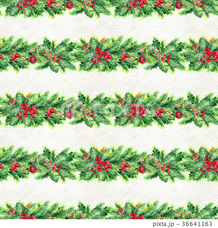 Merry Christmas seamless pattern with garlands 36641163