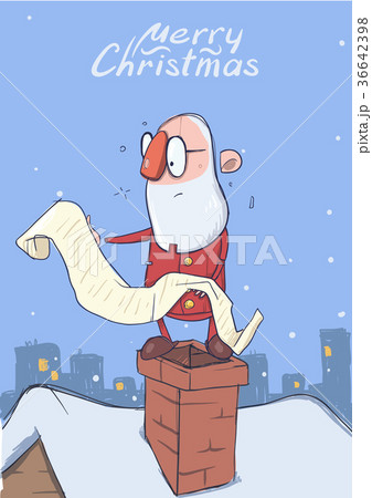 Christmas card of funny Santa Claus in glasses Christmas card of funny Santa Claus in glasses 36642398