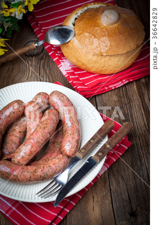 Raw white sausage. Raw white sausage. 36642829