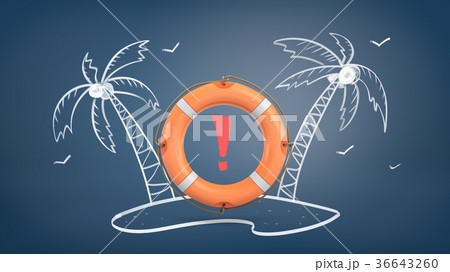 3d rendering of a orange life buoy with a red 36643260