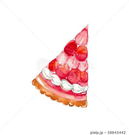 ケーキ 1ピース ストロベリーのイラスト素材